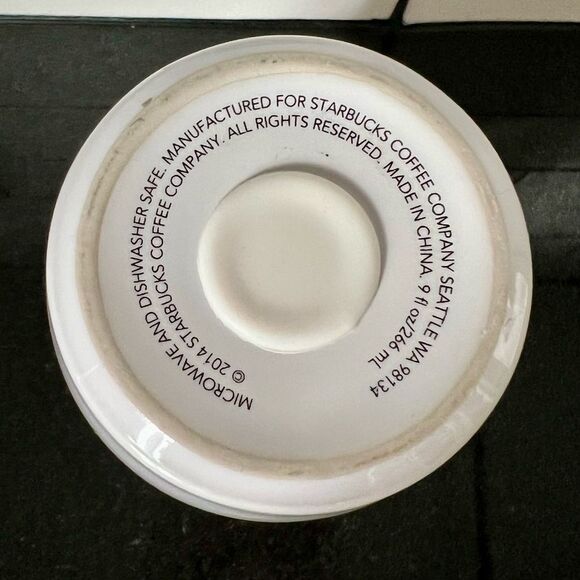STARBUCKS Ceramic Travel Mug Tumbler White Black - Picture 4 of 7
